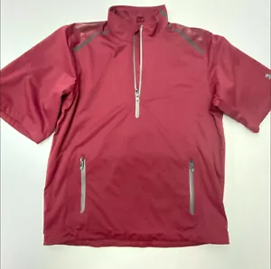Under Armour Golf Wear Mens Size M Maroon Reversible 1/2 Zip S/S Athletic Jersey - Picture 1 of 11
