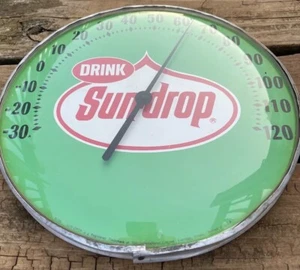 VINTAGE SUNDROP THERMOMETER 12" GLAS FRONTSCHILD Temperatur - Bild 1 von 14
