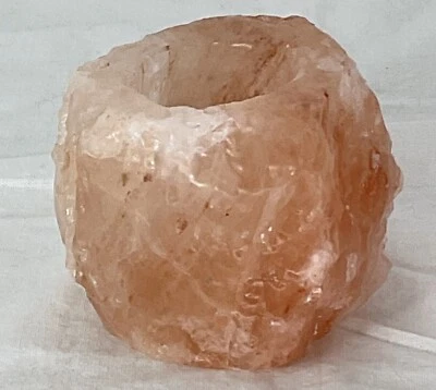 Genuine Natural Pink Himalayan Rock Salt Tea Light Candle Holder-Lovely Glow - Image 1 of 4