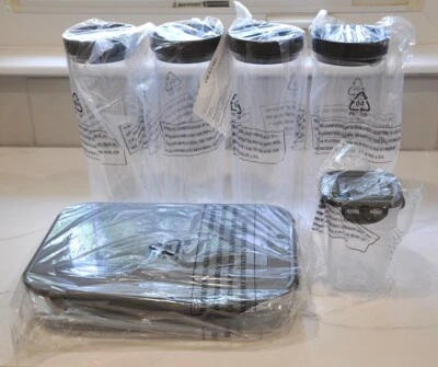 NUEVO JUEGO DE 6 contenedores de almacenamiento de alimentos Lock N Lock GRIS con tapas a presión Foto 1 de 4