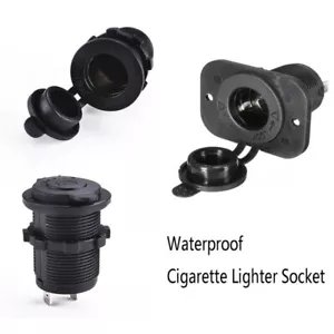 12V Motorcycle Boat Car Cigarette Lighter Socket Charger Power Plug + Plate new - Picture 1 of 13