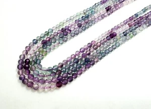 Natural Fluorite Faceted Round 3mm Gemstone Beads Rock Stone - RNF124 - Picture 1 of 3