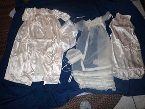 Vintage 5 piece BAPTISMAL CHRISTENING OUTFIT--Dress, Slip, Jacket, Bonnet Bib - Picture 1 of 10