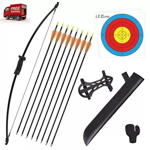 36.5INCH Bow and Arrow Set Compound Kit Target Practice Archery Hunting Outdoor - Picture 1 of 11