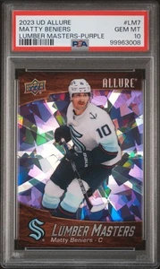 2023-24 Upper Deck Allure Lumber Masters Matty Beniers #LM7 púrpura 01/10 PSA 10 - Imagen 1 de 2