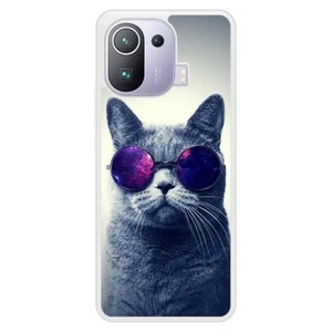 Coque en silicone renforcé imprimée compatible Xiaomi Mi 11 Pro Chat à lunette - Photo 1 sur 6