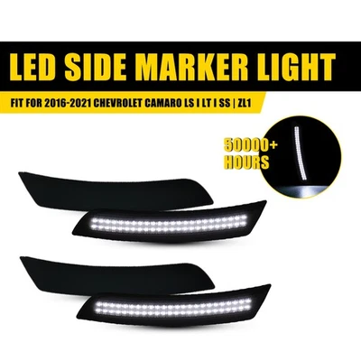 For Chevy Camaro 16-2022 Front LED Rear Bumper Side Marker Light Lamp Smoke Lens - Image 1 of 4