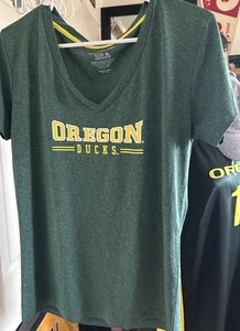 Oregon Ducks COLOSSEUM TAGLIA XL T SHIRT DONNA verde scollo a V - Foto 1 di 6