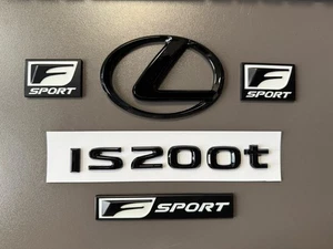 Gloss Black Trunk Emblem Badge Logo Rear F Sport Fits 2016 2017 Lexus IS200T - Picture 1 of 22