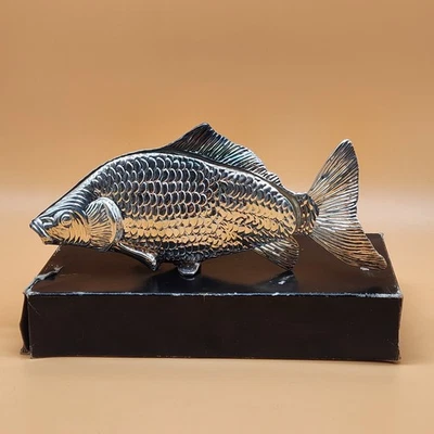 Vintage Italian Silver Plate Fish Carp Sculpture Art Home Decor Figure Italy 999 - Image 1 of 4