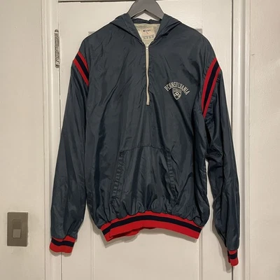 Chaqueta Vintage Champion University Of Pennyslvania Para Hombre Con Capucha Hecha en EE. UU. Años 90 Foto 1 de 4