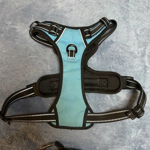 PoyPet No‑Pull Reflective Dog Harness & Leash Combo –Blue –Escape Proof-Padded - Picture 1 of 8
