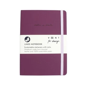 VENT For Change A5 Recycled Leather Notebook – Make a Mark – Purple - Picture 1 of 1