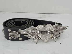 Cinturón Harley Davidson estrás cubo cinturón tachonado mujer talla 32 cinturón - Imagen 1 de 9