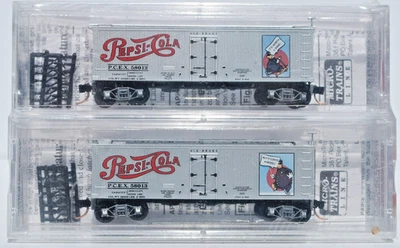 Pepsi-Cola. N Scale. 36' Wood Ice Reefer - 2 Pack. Micro-Trains Line. As New. - Image 1 of 3