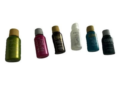 Chi .5oz 15mL Travel Minis 6 Lot Curls Defined Argan Oil Biosilk Tea Tree Style - Image 1 of 4