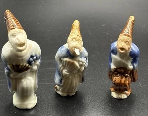 Monkey Nodder herausragende Zunge Japan & Meiji Porzellan Hirado 3er Set - Bild 1 von 9