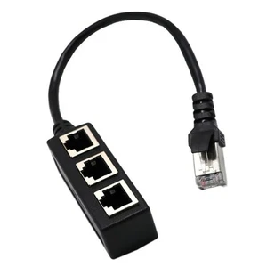 Kabel rozdzielający Ethernet RJ45, 1 wtyczka na 3 gniazda, porty LAN, Ethernet-S5613 - Zdjęcie 1 z 7