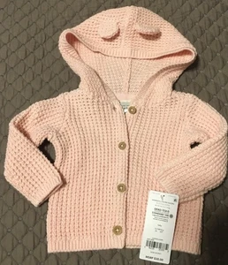 Nuevo con etiquetas Carters Bebé Niña Talla Recién Nacido Rosa Con Capucha Botón Frontal Cárdigan Suéter - Imagen 1 de 3
