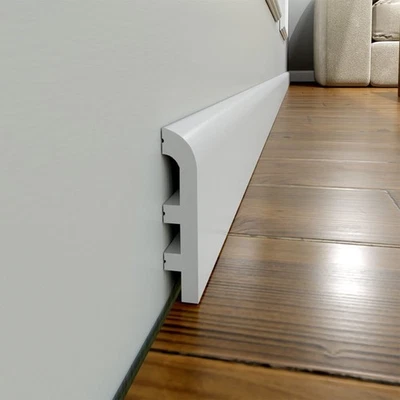 INSPIRUM Zócalo Blanco 10 x 2,2 cm LCL-03 Zócalo Moderno Impermeable 1 Metro Largo