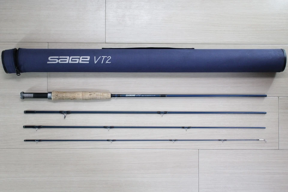 Sage VT2 386-4 Fly Rod 8'6" 3wt 4pc Graphite – Rare Blue Series w/Case E32 - Image 1 of 4