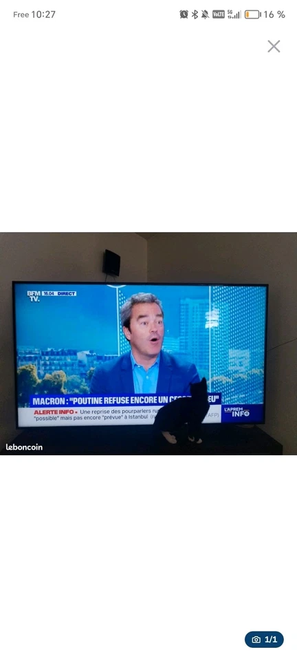 Tv samsung 165cm Model: UE65NU7025K avec telecomande et notice - Photo 1/1