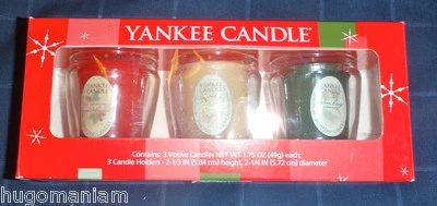 Yankee Candle Christmas Gift Set Votive Scented Vanilla Spruce Cinnamon NEW - Image 1 of 4