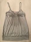 Bnwot Max And Co Grey Silk Jersey Bow Detail Tank Top Camisole Size M