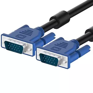 6' FT FEET 6FT SVGA VGA M/M LCD LED Monitor BLACK VGA Cable Male to Male - Picture 1 of 2
