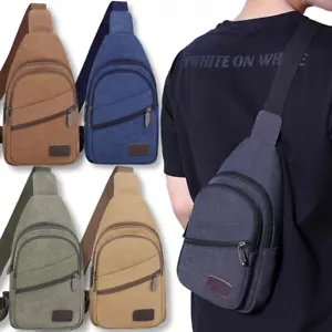 Zaino sportivo uomo borsa da viaggio imbracatura petto a spalla fanny pack portafogli a croce - Foto 1 di 21