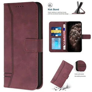 For Samsung S20 S21 S10 Plus Note9 PU Leather Flip Wallet Stand Phone Case Cover - Picture 1 of 17