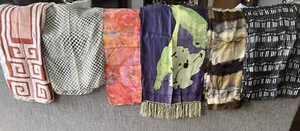 6 Vintage Head Neck Scarf Lot Rockabilly Sheer Silk Chiffon - Picture 1 of 12