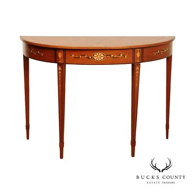 Mesa consola estilo Adams madera satinada pintada Demilune Foto 1 de 4