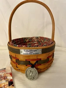 Longaberger 1997 Inaugural Basket w/Fabric Liner, Protector & Tie-on - Picture 1 of 13