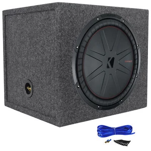 Kicker 48CWR152 COMPR15 15" 1600 Watt Car Subwoofer+Sealed Sub Box Enclosure - Picture 1 of 12