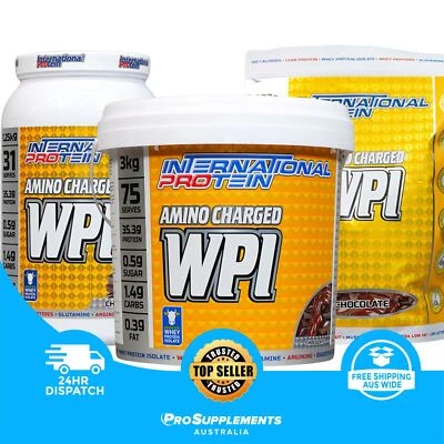INTERNATIONAL PROTEIN Amino Charged WPI Whey Protein Isolate, 3 Size, 7 Flavours - image 1 of 2