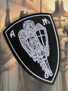 Heiliger christlicher Erzengel St. Michael Schutz Kreuz Schild Aufnäher bestickt  - Bild 1 von 1