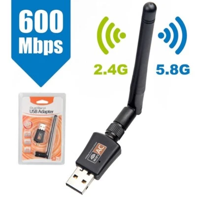 AC600 Mbps Dual Band 2.4/5Ghz Wireless USB WiFi Adapter w/Antenna RTL881CU1 - Image 1 of 4