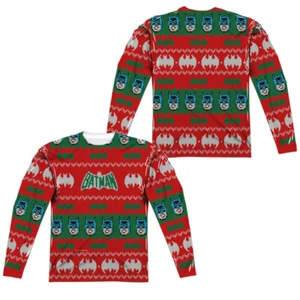 Batman "Batman Christmas Sweater" doppelseitiges Langarmshirt - Bild 1 von 4