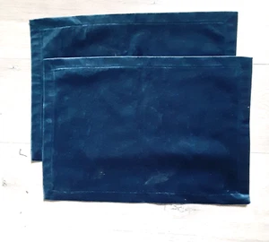 Pair (2) new dark teal velvet placemats 18X13 holidays luxury style - Picture 1 of 2