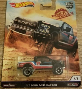 HOT WHEELS PREMIUM SERIES DESERT RALLY 2017 FORD F-150 RAPTOR REAL RIDERS BLACK - Bild 1 von 2