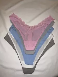 SKIMS Fits Everybody Lace Dipped Thongs 5 Pack. Assorted colors 4X - Picture 1 of 7