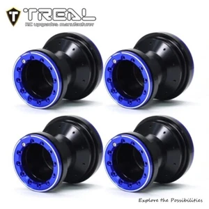 Losi MINI LMT Treal Machined Aluminum Beadlock Wheel Set - Black/Blue - Picture 1 of 1