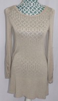 Honey Punch Oversized Tunic Sweater Shirt Tan Gray Womens Size S