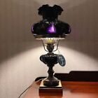 Fenton Lamp Antique Desk Lamp Black Pink Purple Rose 18 X 9.8" Vintage Jp F/S