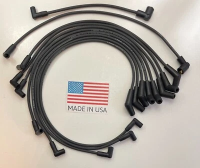FORD Bloque Pequeño 289-302-351W HEI NEGRO 8mm Núcleo Espiral Bujía Cables EE. UU. Foto 1 de 3