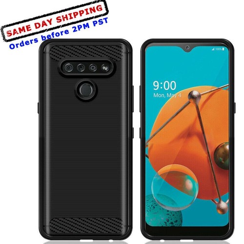 Premium Real Black Carbon Fiber Protective Cover Case for LG K51 LM ...