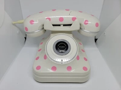Teléfono inalámbrico Pottery Barn Grand rosa lunares *No probado Foto 1 de 4