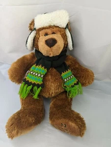 Mary Meyer Oso Marrón Peluche 15 Pulgadas 2008 Sombrero Tejido Bufanda Peluche Juguete - Imagen 1 de 7
