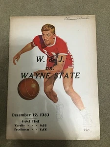 FM9-16 1959 W&J vs WAYNE STATE Vintage Basketball program - Picture 1 of 1